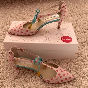 Boden, size 39 polka dot heels. Never worn